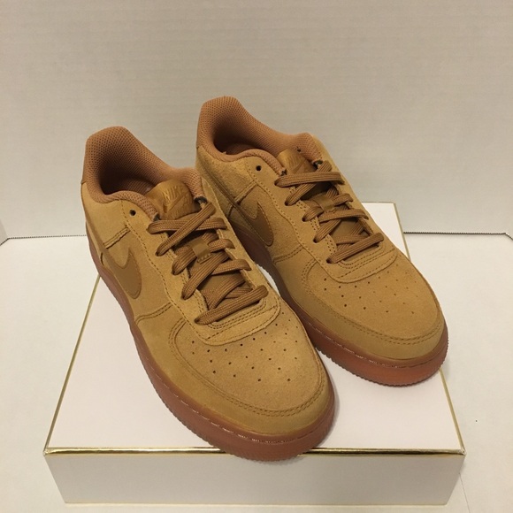 Big Kids Nike Air Force 1 Wheat/Gum Light Brown Boys Size 5.5Y - Picture 6 of 13
